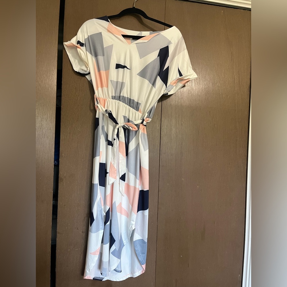 Geometric Print Midi Dress